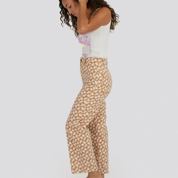 Billabong Women's Tan Geometric Pants - Picture 3 of 6